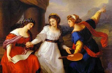 Angelica Kauffmann arts of Music and Painting France oil painting art